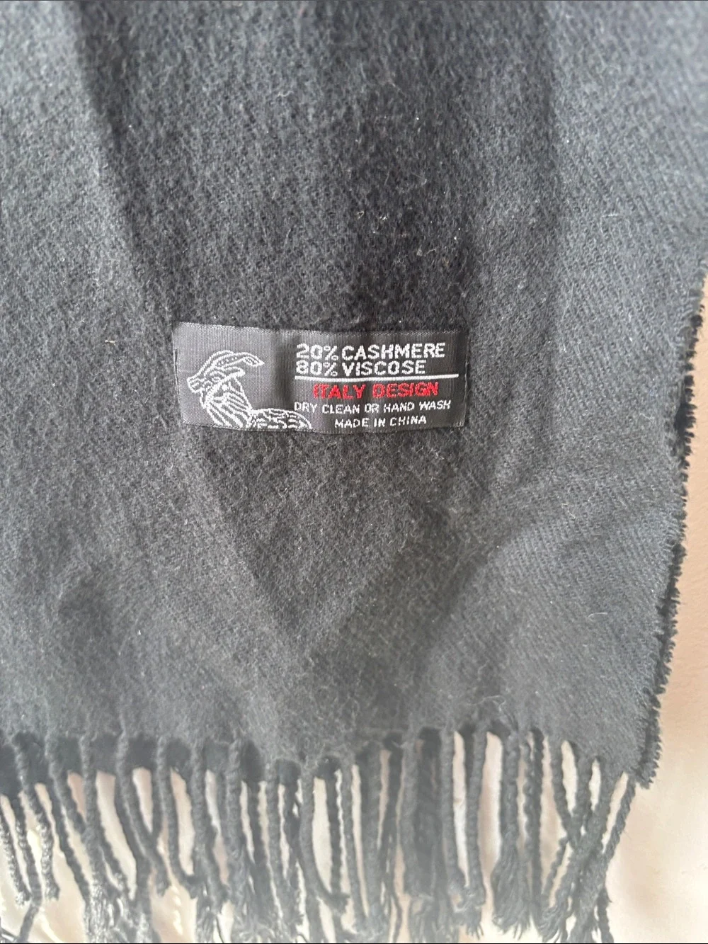 Black scarf cashmere blend